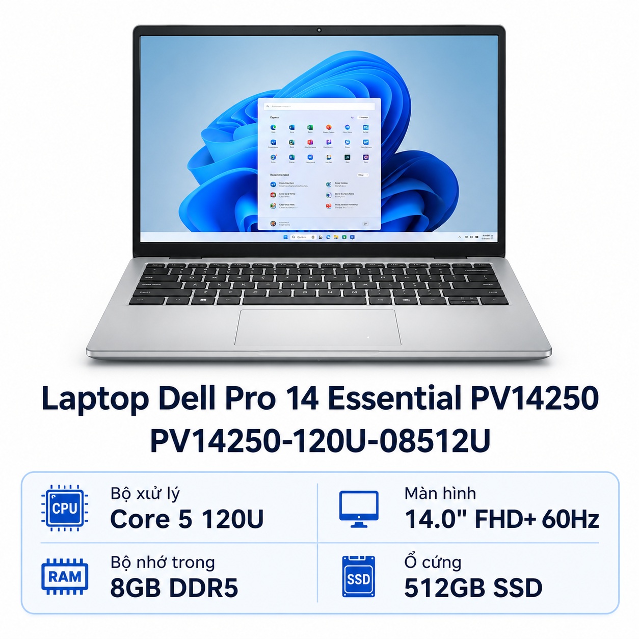 Laptop Dell Pro 14 Essential PV14250 PV14250-120U-08512U