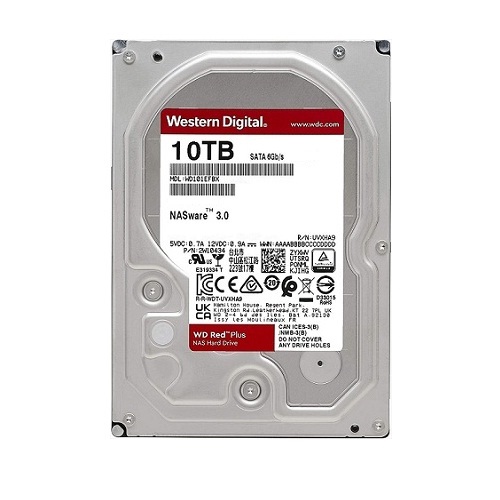 Ổ cứng lắp trong Western Digital 10TB 3.5 Sata3, màu đỏ (Red plus) (WD100EFGX)