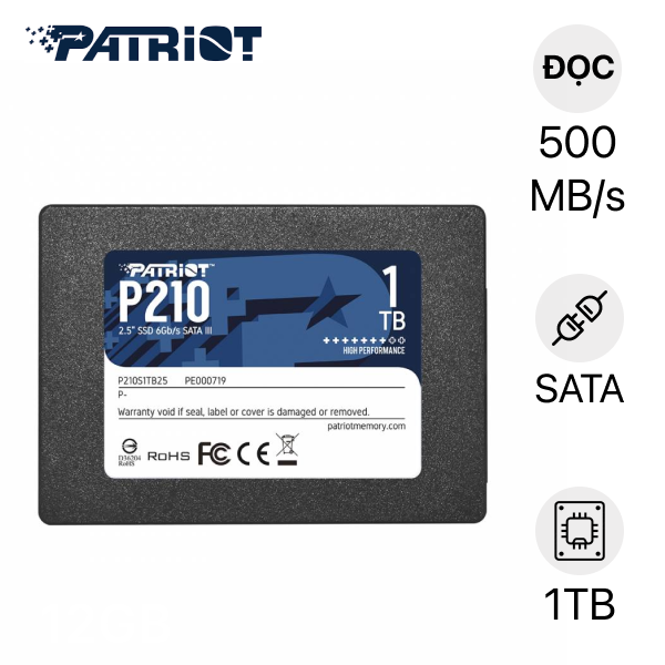 Ổ cứng SSD Patriot P210 SATA III 1TB P210S1TB25